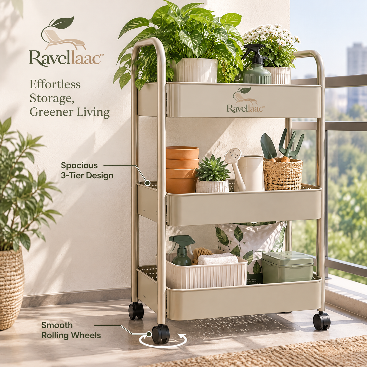 Ravellaac™ 3-Tier Balcony Storage Rack image 2