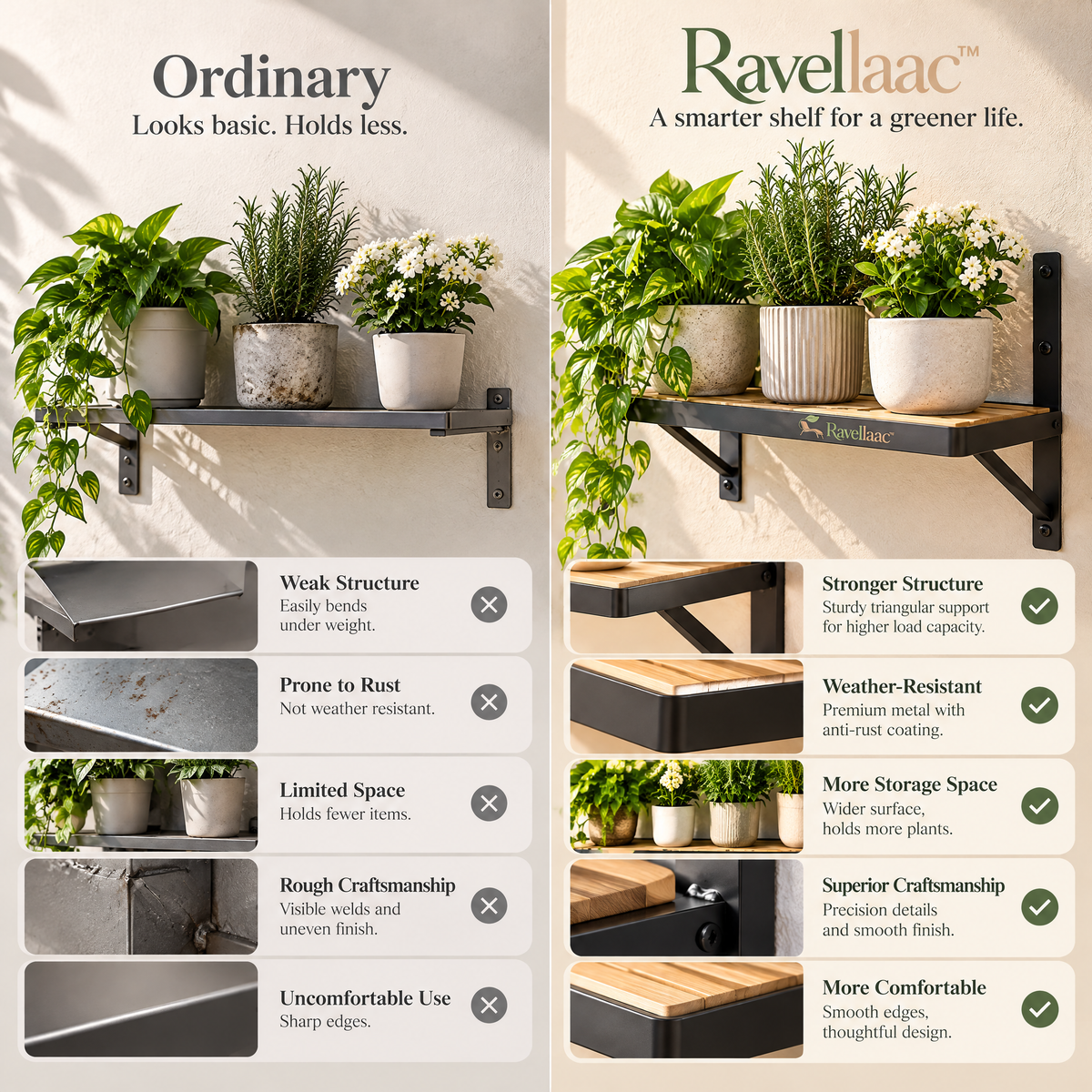Ravellaac™ Wall Mounted Balcony Plant Shelf image 3