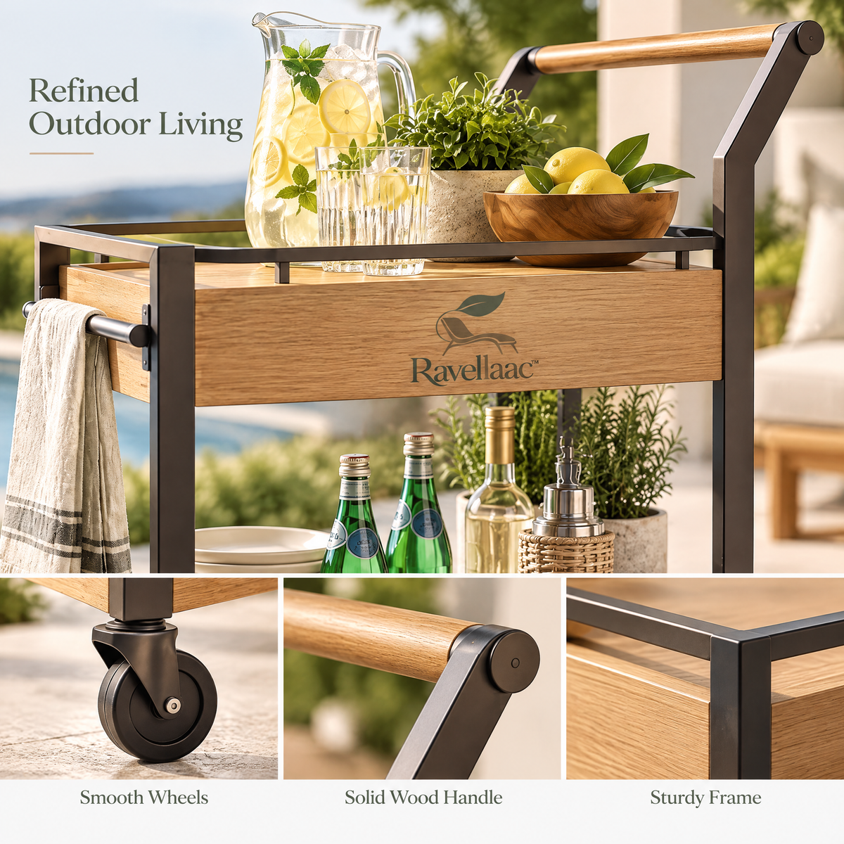 Ravellaac™ Outdoor Serving Cart with Wheels image 7