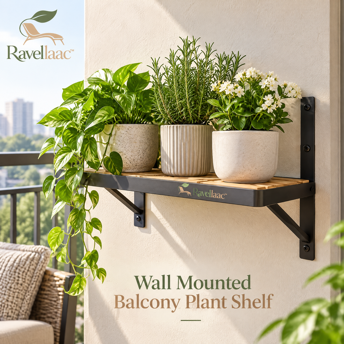 Ravellaac™ Wall Mounted Balcony Plant Shelf image 1