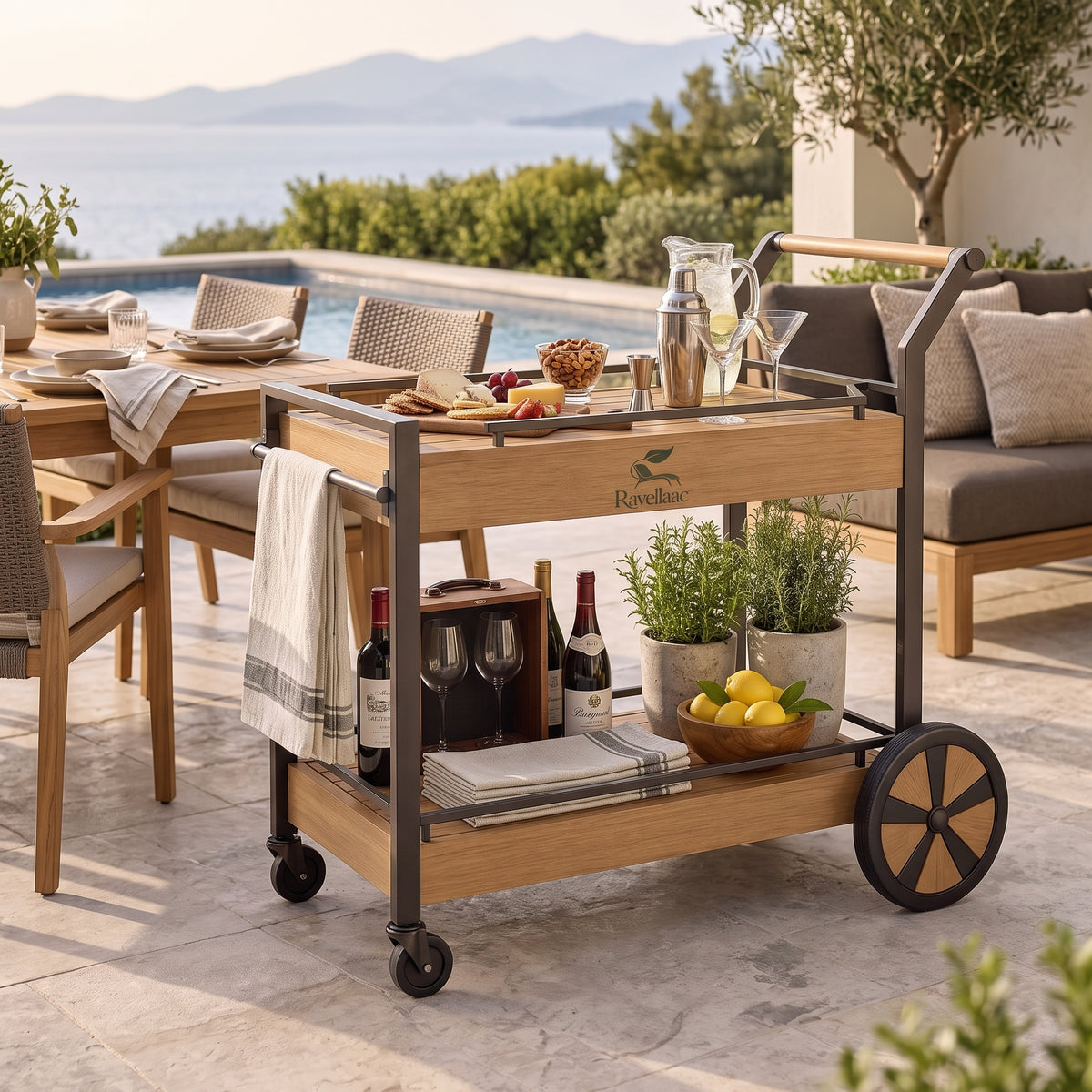 Ravellaac™ Outdoor Serving Cart with Wheels image 2