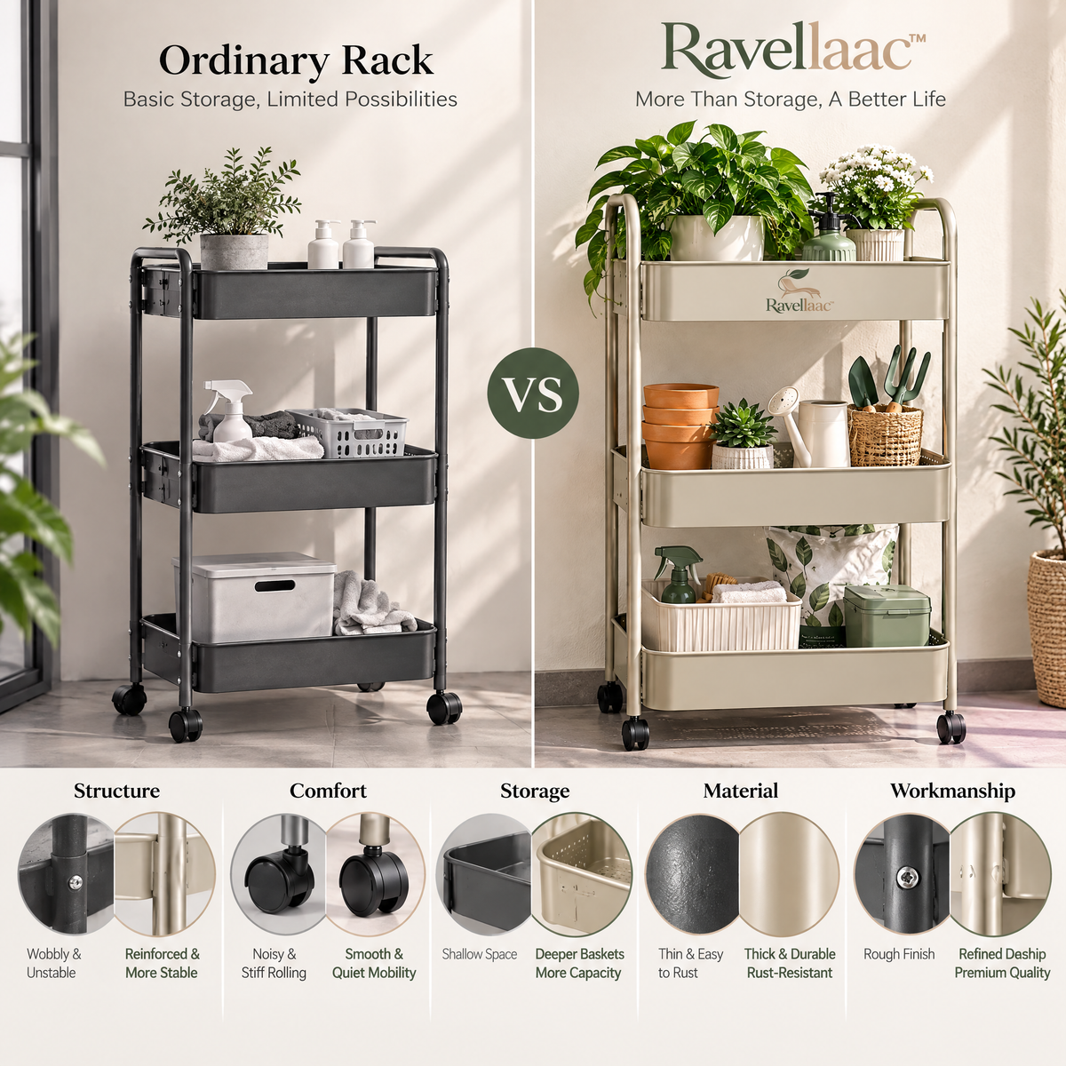 Ravellaac™ 3-Tier Balcony Storage Rack image 1