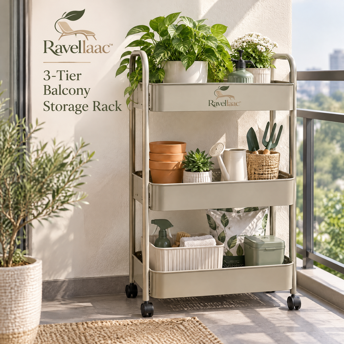 Ravellaac™ 3-Tier Balcony Storage Rack image 4