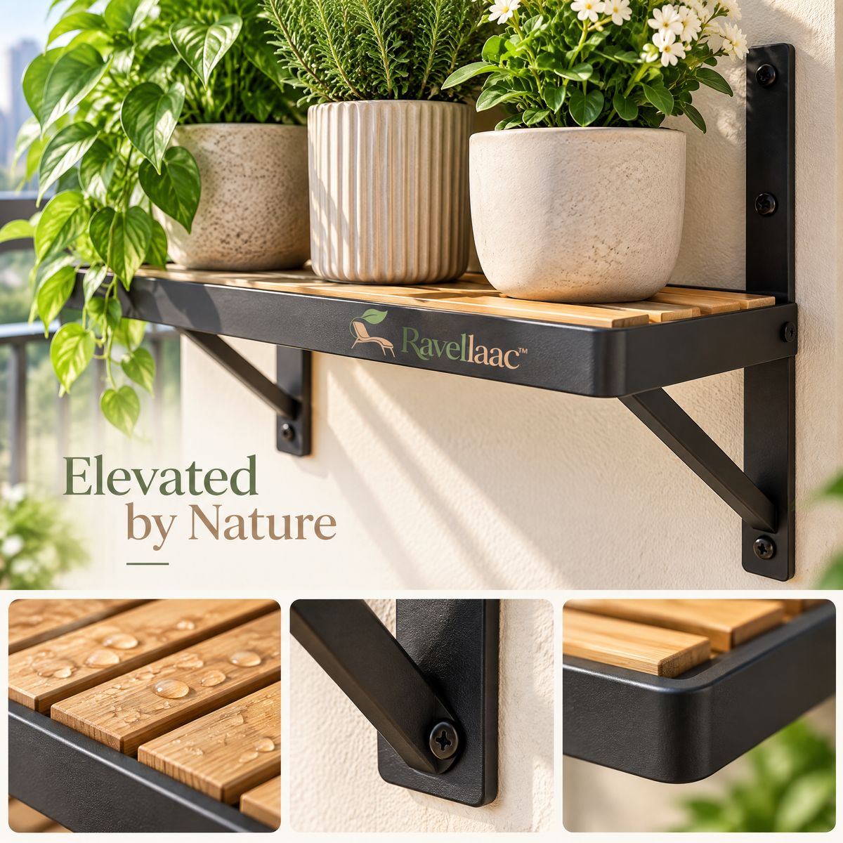 Ravellaac™ Wall Mounted Balcony Plant Shelf image 5