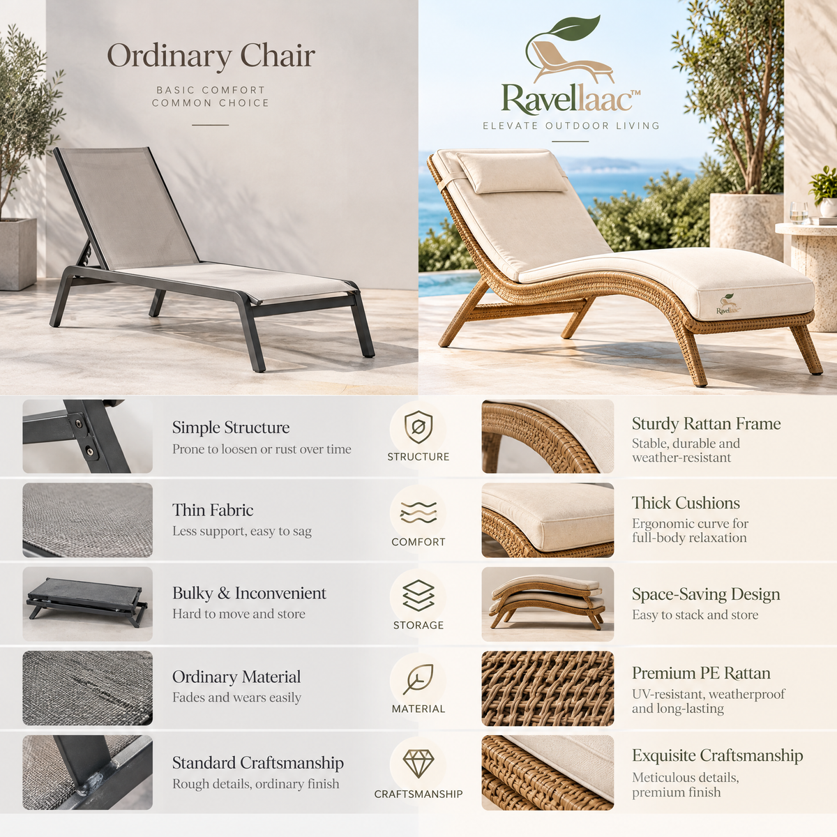 Ravellaac™ Rattan Patio Lounge Chair image 5