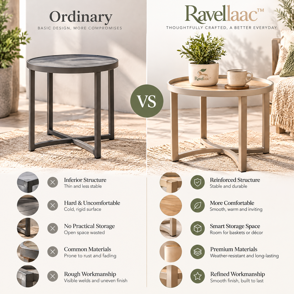 Ravellaac™ Modern Balcony Side Table image 7