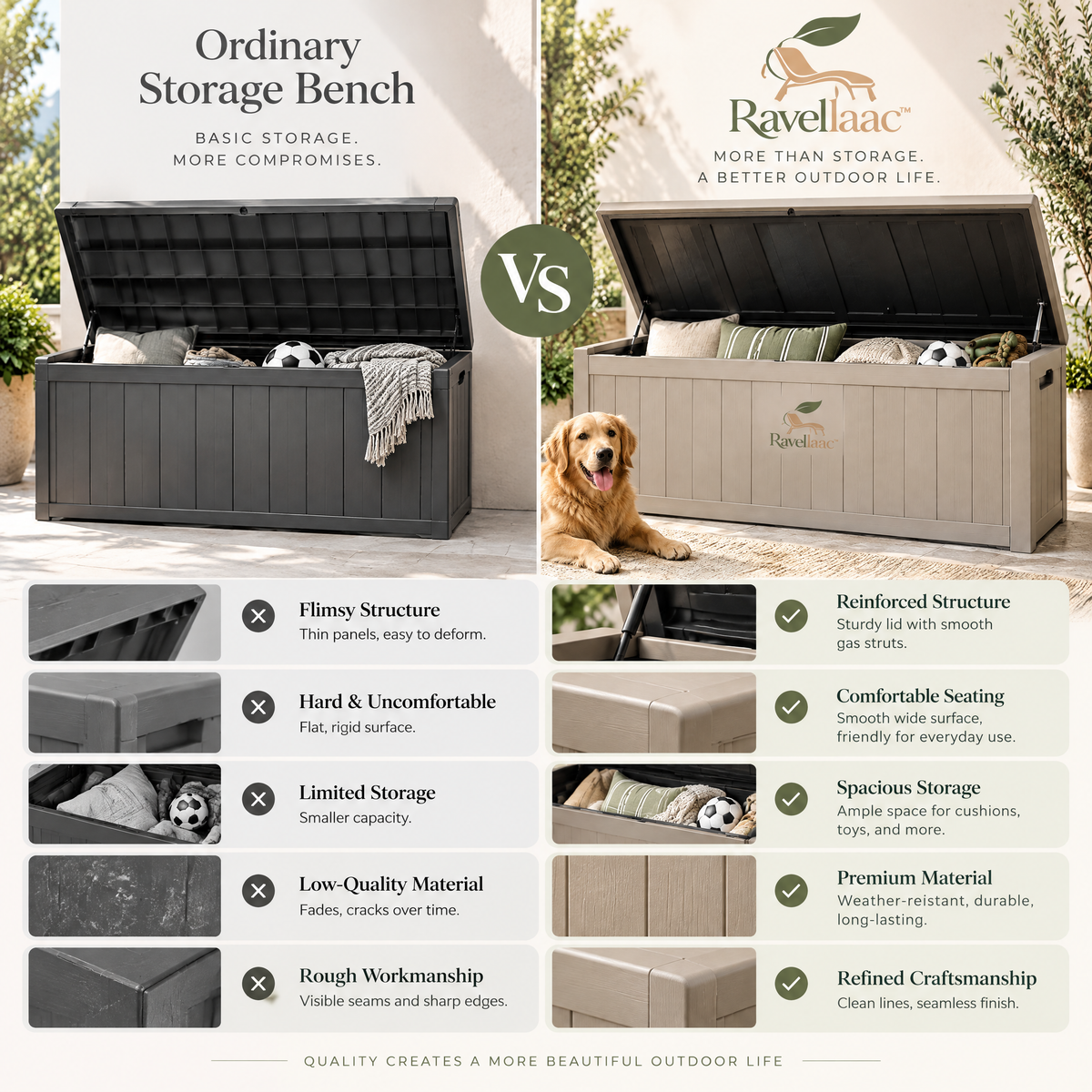 Ravellaac™ Outdoor Storage Bench Box image 8